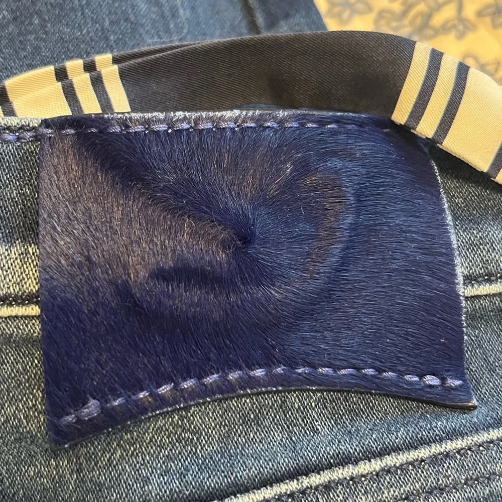 Jacob Cohen Women's Dark Blue Skinny Jeans with Striped Tie Belt - Picture 11 of 16